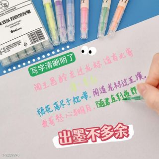 Set 3 bút 6 màu dạ quang Highlight hai đầu 2 màu dễ thương