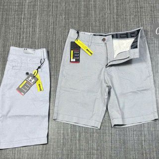 Quần short kaki nam co giãn ,chấm bi nhẹ   Phom slim , dài chấm gối.
