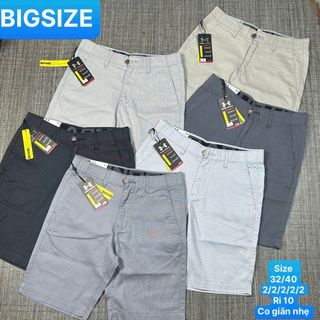 Quần short kaki nam co giãn ,chấm bi nhẹ   Phom slim , dài chấm gối.