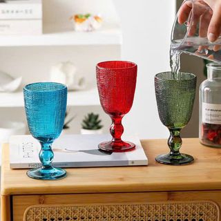 Cốc Thủy Tinh, Ly Vang Nhiều Màu Chân Cao (THÙNG 8B)