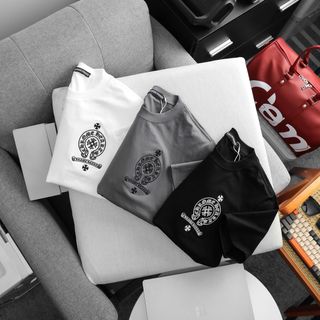 Mẫu áo thun nam logo thêu đắp sắc nét, chất cotton co giãn tốt dày dặn,mền mịn mát.