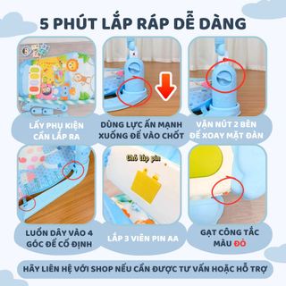 Thảm Đàn Cho Bé Nằm Chơi Cao Cấp Nubie, Giúp Bé Phát Triển Sở Thích Âm Nhạc, An Toàn Và Tiện Ích