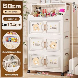 Nubie Tủ Nhựa Gấp Gọn Hoạt Hình Có Kệ Trưng Bày, Hộp Đựng Đồ, Tháo Lắp Dễ, Có Thể Tách Tầng