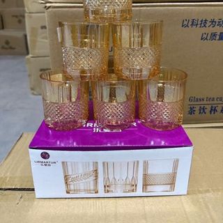 Bộ 6 Cốc Thủy Tinh Vàng K7408HP E 210ML ( THÙNG 8B )