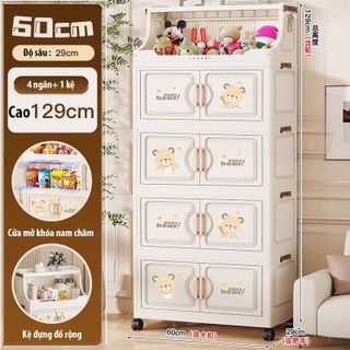 Nubie Tủ Nhựa Gấp Gọn Hoạt Hình Có Kệ Trưng Bày, Hộp Đựng Đồ, Tháo Lắp Dễ, Có Thể Tách Tầng