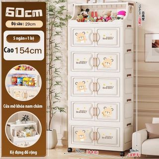 Nubie Tủ Nhựa Gấp Gọn Hoạt Hình Có Kệ Trưng Bày, Hộp Đựng Đồ, Tháo Lắp Dễ, Có Thể Tách Tầng