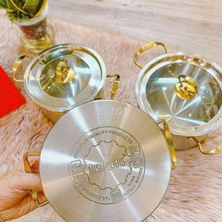 BỘ 3 NỒI MISU LOUIS INOX 304 CAO CẤP