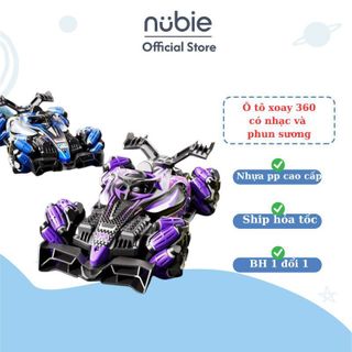 Ô tô điều khiển từ xa Nubie xoay 360 độ PIN SẠC Có NHẠC️ Có ĐÈN Ống xả PHUN SƯƠNG