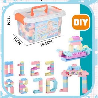 Nubie Hộp Đồ Chơi Lego Lắp Ráp 72 Chi Tiết Giúp Bé Sáng Tạo, Nhựa PP Màu Đẹp, Bé Vừa Chơi Vừa Học