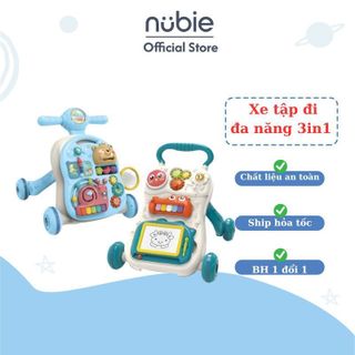 Nubie Xe Tập Đi Đa Năng 3IN1 Cho Bé Kết Hợp Bàn Đồ Chơi, Có Nhạc 3in1 Kèm Bảng Vẽ, Dụng Cụ Tập Đi Chống Lật Chống Trượt