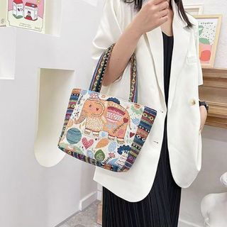 TÚI TOTE THÊU THỔ CẨM STYLE VINTAGE, HỌA TIẾT DỄ THƯƠNG, ĐI HỌC – ĐI CHƠI ĐỀU XINH WT210 - WINNIE HOUSE