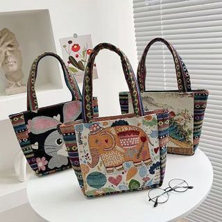 TÚI TOTE THÊU THỔ CẨM STYLE VINTAGE, HỌA TIẾT DỄ THƯƠNG, ĐI HỌC – ĐI CHƠI ĐỀU XINH WT210 - WINNIE HOUSE