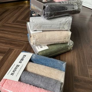 Set 4 khăn tắm gội xuất hàn 40x80cm, 210g, dày dặn, thấm hút tốt