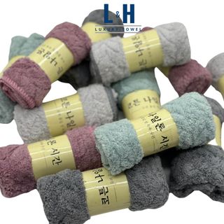 Khăn mặt lông cừu, xương cá, kt 30x50cm