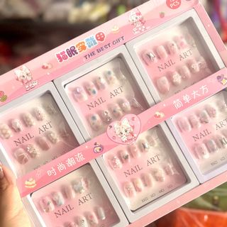 (HĐ) LỐC 12 HỘP 12 MÓNG TAY ĐÁ KÈM KEO