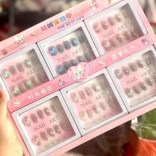 (HĐ) LỐC 12 HỘP 12 MÓNG TAY ĐÁ KÈM KEO