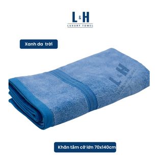 Bộ 2 Khăn Tắm 70x140cm HANOITEX Sợi Tre Cao Cấp Mềm Mịn, Thấm Hút Nước