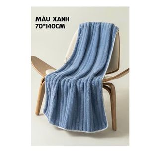 Khăn Tắm Lông Cừu Sóng Nước Cỡ Lớn 70x140cm, Thấm Hút Tốt, Mềm Mại, An Toàn Cho Da