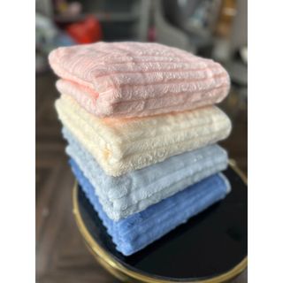 Khăn Tắm Lông Cừu Sóng Nước Cỡ Lớn 70x140cm, Thấm Hút Tốt, Mềm Mại, An Toàn Cho Da