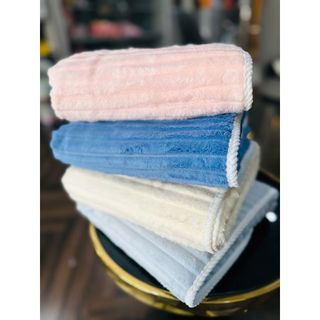 Khăn Tắm Lông Cừu Sóng Nước Cỡ Lớn 70x140cm, Thấm Hút Tốt, Mềm Mại, An Toàn Cho Da
