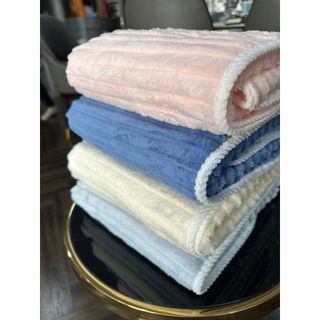 Khăn Tắm Lông Cừu Sóng Nước Cỡ Lớn 70x140cm, Thấm Hút Tốt, Mềm Mại, An Toàn Cho Da