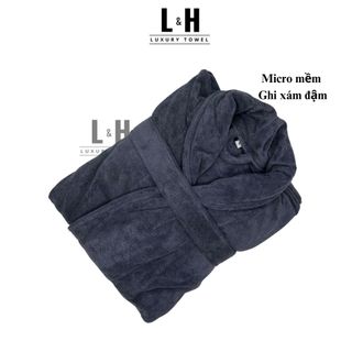 Áo choàng tắm L&H, áo choàng ngủ, khách sạn, spa, kiểu dáng mới, chất Microfiber