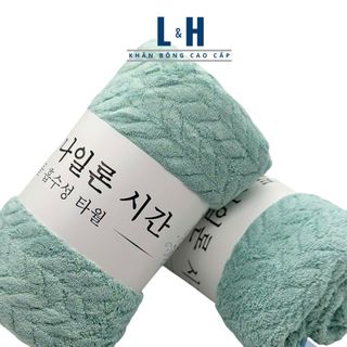 Khăn Tắm Lông Cừu Xương Cá, Mềm Mịn, Thấm Hút Nhanh, KT 60x120cm