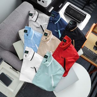 Polo B.O.O.S cổ viền  Chất cá sấu 2 chiều mềm mịn, thoáng mát. Bo cổ dệt viền Basic dễ mặc.