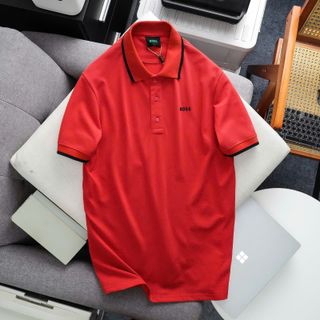 Polo B.O.O.S cổ viền  Chất cá sấu 2 chiều mềm mịn, thoáng mát. Bo cổ dệt viền Basic dễ mặc.