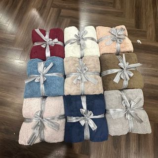 Set 3 Khăn tắm MJ, cỡ nhỏ 40x100cm, 145g, thấm hút tốt, mềm mại, không bài xù