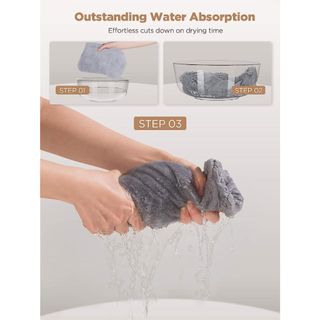 Set 3 khăn quấn ủ tóc, chất liệu microfiber cao cấp