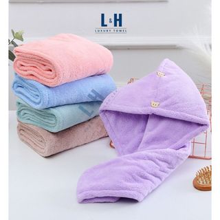 Set 3 khăn quấn ủ tóc, chất liệu microfiber cao cấp