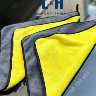 Khăn lau ô tô cao cấp 2 mặt, 2 lớp, không bám bông, thấm hút nước siêu nhanh