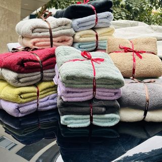 Bộ set 2 khăn tắm MJ cotton cao cấp kt 60x120cm, dày 290g~300g, thấm nước, đẹp sang trọng