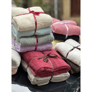 Bộ Set 2 Khăn Tắm MJ Cotton Cao Cấp kt 60x120cm, Dày 290g~300g, Thấm Nước, Đẹp Sang Trọng