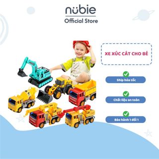 Bộ 6 xe ô tô đồ chơi cho bé, xe mô hình công trình xây dựng size lớn, giúp bé phát triển trí não