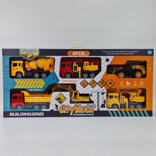 Bộ 6 xe ô tô đồ chơi cho bé, xe mô hình công trình xây dựng size lớn, giúp bé phát triển trí não