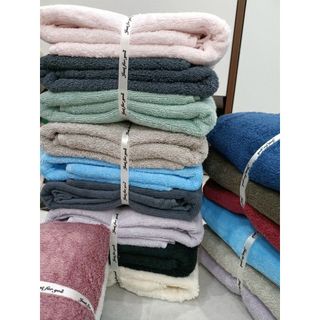 Set 3 khăn tắm cotton trơn MJ 60x120cm, 250g, mêm, hút nước tốt, giá sỉ