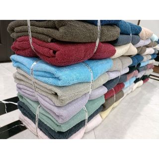 Set 3 khăn tắm cotton trơn MJ 60x120cm, 250g, mêm, hút nước tốt, giá sỉ