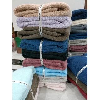 Sét 3 Khăn Tắm Cotton Trơn MJ 60x120cm, 250g, Mềm, Hút Nước Tốt, Giá Sỉ