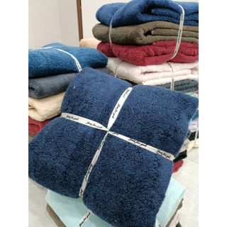 Set 3 khăn tắm cotton trơn MJ 60x120cm, 250g, mêm, hút nước tốt, giá sỉ