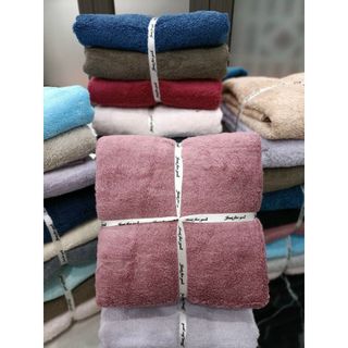 Sét 3 Khăn Tắm Cotton Trơn MJ 60x120cm, 250g, Mềm, Hút Nước Tốt, Giá Sỉ