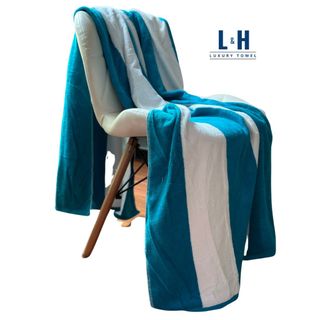 Khăn tắm MJ kẻ sọc đi biển siêu to, KT 90x180cm, Nặng 700g