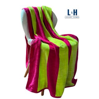 Khăn tắm MJ kẻ sọc đi biển siêu to, KT 90x180cm, Nặng 700g