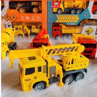 Bộ 6 xe ô tô đồ chơi cho bé, xe mô hình công trình xây dựng size lớn, giúp bé phát triển trí não
