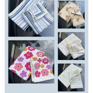 (Xả hàng) Khăn tắm hoa văn đen trắng 100% cotton, mềm, thấm hút tốt, MJ 60x120, 250g