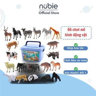 Set động vật 58 chi tiết, Bộ đồ chơi động vật, Thùng mô hình động vật bằng nhựa cao cấp cho bé