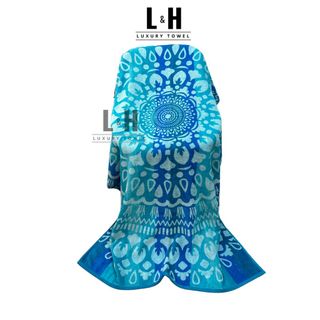 Khăn tắm, khăn trải MJ, siêu to đi biển hình trái cam rực rỡ cho mùa hè, KT 90x180cm, 700g