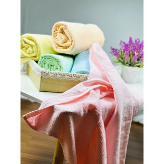 Khăn tắm MJ trơn cao cấp cho bé, trẻ em, cotton, mềm, thấm nước, mặt bông, mặt xô, kt 70x140cm