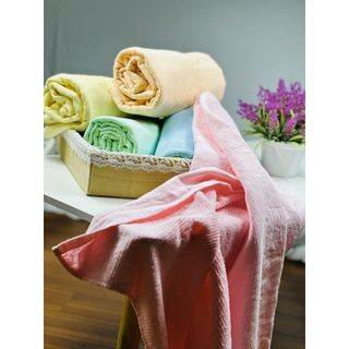 Khăn Tắm MJ Trơn Cao Cấp Cho Bé, Cotton Mềm, Thấm Nước, Mặt Bông, Mặt Xô, kt 70x140cm